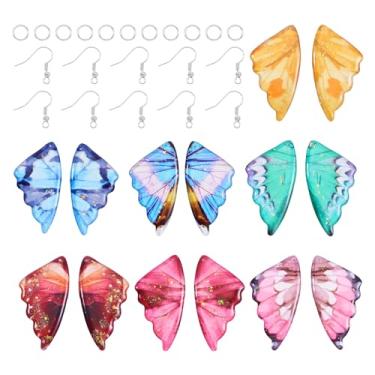 Imagem de Beadthoven Kit de 54 peças de brincos com pingente de asa de borboleta, pingentes de borboleta, pingentes de borboletas, berloques para fazer joias, kit iniciante, pingentes coloridos de fadas com