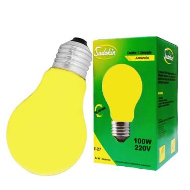 Imagem de Lâmpada Incandescente Amarela Anti-Inseto 100W 220V E27 - SADOKIN