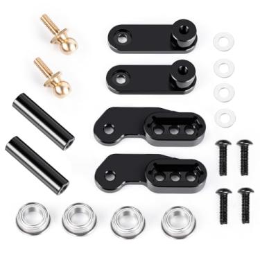 Imagem de MORFUM Suporte de montagem servo de direção de metal RC Suporte de montagem servo de liga de alumínio compatível com 1/10 Tamiya Clod Buster 4 × 4 × 4 peças de atualização de carro de caminhão Monster