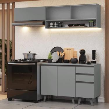 Imagem de Armário de Cozinha Compacta 200cm Cinza Nice Madesa 13