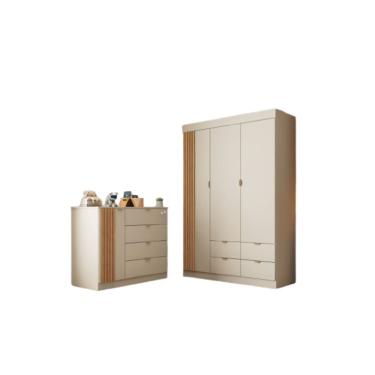 Imagem de Quarto Infantil Bebê Ayla Cômoda E Guarda Roupa OffWhite