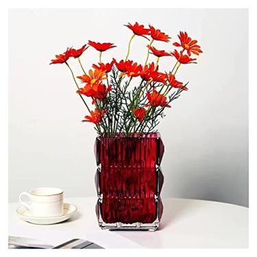 Imagem de Vaso Vaso de cristal estilo nórdico, formato de livro, sala de casa, forma de onda de vidro, cultura hidropônica, decoração de flores, ornamentos artesanais de cristal Vaso de flores