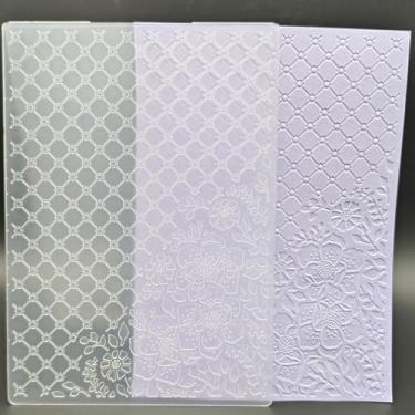 Imagem de Pasta de plástico em relevo, rosas de 12 x 17 cm, artesanato de papel, impressões texturizadas de plástico para fazer cartões, scrapbooking