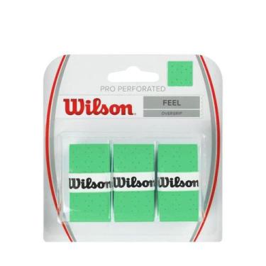 Imagem de Overgrip Wilson Pro Perforated Feel Verde Limão - 3 Unidades