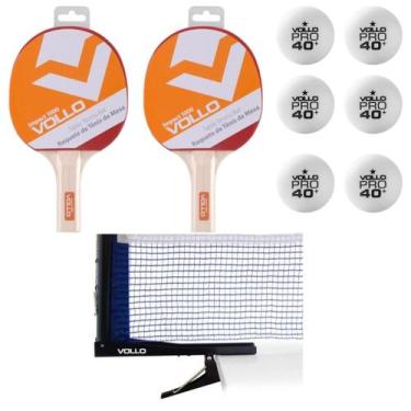 Imagem de Kit Tenis de Mesa Ping Pong 2 Raquetes Impact 1000 + 6 Bolas 1 Estrela