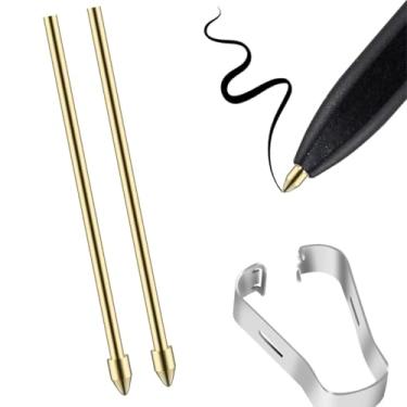 Imagem de Ponta de substituição de Metal Caneta S Pen Alta precisão Compatível Com Samsung Galaxy Note 20 Tab S9 Fe S6 lite S7 Lite S8 S21 S22 Ultra S23U S24U Kit Com 2 Pontas Com Extrator Dourada Gold DAFALUI