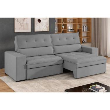 Imagem de Sofá 3 Lugares Retrátil e Reclinável 230 Cm Grécia Cinza