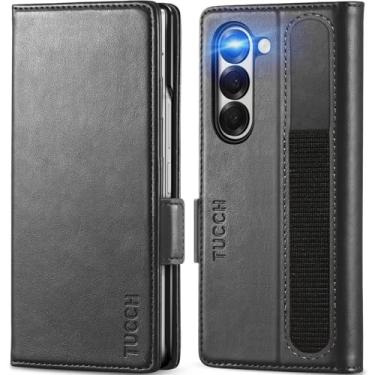 Imagem de TUCCH Capa carteira compatível com Galaxy Z Fold6 com suporte para caneta S, capa flip de couro PU, compartimentos para cartões, bloqueio RFID, suporte, capa de telefone para Galaxy Z Fold 6 2024