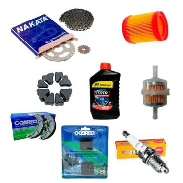 Imagem de Kit Relação Nakata Titan 150 ate 08 + kit revisão vela oleo