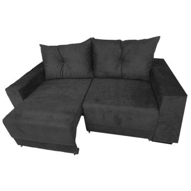 Imagem de Sofá Estrela 2 Lugares Retrátil 180cm Tecido Suede Kasacomigo Cor Preto