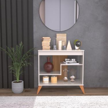 Imagem de Aparador Com Pés Em Madeira Maciça Veneza Fidelitá Off-white/freijó