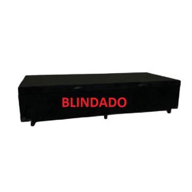 Imagem de Cama Box Baú Solteirão King Blindado Suede Preto (42x96x203)