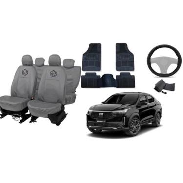 Imagem de Kit capa couro automotiva + volante p/ Fastback - aero print