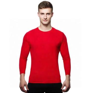 Imagem de Camisa Uv 50 Manga Longa Slim Térmica Segunda Pele - Genérico, Vermelh