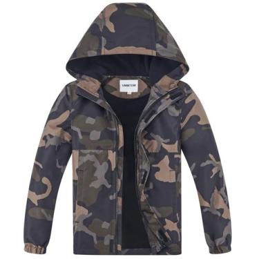 Imagem de Jaqueta de chuva UMMTOM Boys leve impermeável com capuz marrom