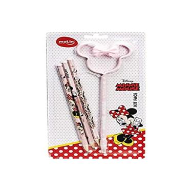 Imagem de Molin Kit Escolar Minnie 3 lapis + 1caneta - 1 Kit , Multicores, 4 unidades