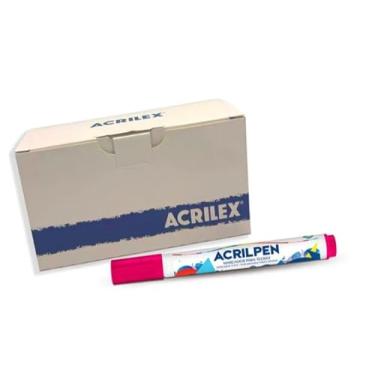 Imagem de Kit Com 12 Canetas Para Tecido Acrilpen 537 - Rosa - Acrilex - Pintura Permanente e Personalização É Ideal Para Personalizar E Detalhar Seus Projetos De Tecido Com Precisão E Durabilidade