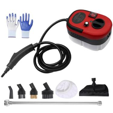 Imagem de vicsdep Limpador A Vapor Vicsdep Upgrade 1200Ml 2500W Máquina De Limpeza A Vapor Portátil De Alta Temperatura E Pressão Com Cabeças De Escova E Luvas 7 Em 1 Para Piso De Carro, Cozinha, Banheiro, Ja
