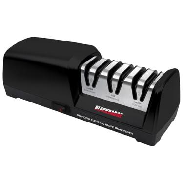Imagem de BLACKBADGE Afiador De Facas Elétrico, Afiador Profissional De 3 Estágios Com Abrasivos Diamantados Para Fio Reto De 15 Graus, Afiação Rápida, Reparo/Restauração/Polimento De Lâminas