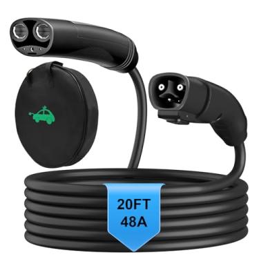 Imagem de HUSTIAN Cabo De Extensão Para Carregador Tesla Compatível Com Tesla Model X/Y/3/S, Cabo De Extensão Para Carregamento De Veículos Elétricos De 20 Pés, 110-240 V, 48 A, Cabos De Extensão Para Carrega