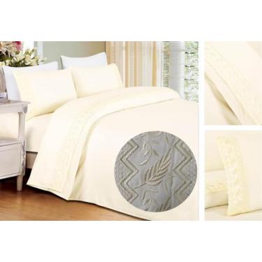 Imagem de Lelitex, Jogo de Len�ol Queen 4P�s Lelitex Percal 200Fios LeseBordado (Bege)