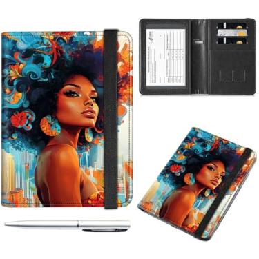 Imagem de Combo de capa de porta-cartões de passaporte e vacina, carteira de passaporte de viagem com bloqueio RFID, compartimento para cartão de vacina de couro, capa para passaporte para mulheres e homens