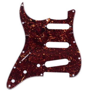 Imagem de Musiclily Canhoto 11 Furos Escudo SSS Pickguard Strato para Guitarra Fender EUA/Mexicana Made Stratocaster Standard Estilo Moderno, 4 Camadas Tortoise Shell