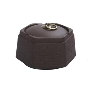 Imagem de Cinzeiro Cinzeiro de mesa Cinzeiro de cerâmica para cigarro Cinzeiro à prova de vento para uso interno e externo Cinzeiro vintage para decoração de escritório doméstico Cinzeiro de Mesa
