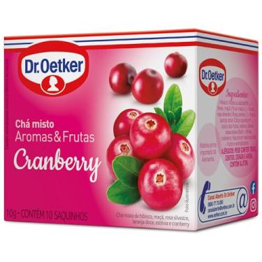 Imagem de Dr. Oetker Chá Misto, Aromas e Frutas, Sabor Cranberry, Bebida Quente de Simples Preparo, 10 Sachês