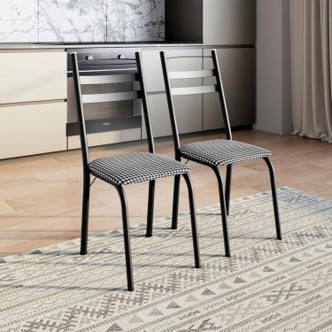 Imagem de Kit com Duas Cadeiras de Cozinha 061 Preto/Chanel