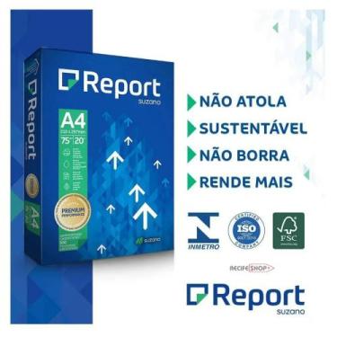 Imagem de Resma Papel A4 500 Folhas 75 Gramas Super Branco - Report