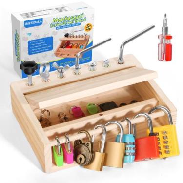 Imagem de Conjunto de brinquedos Montessori com chave de fenda e chave INIFEIDAL