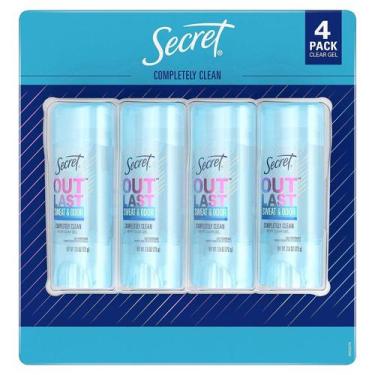Imagem de Desodorante Secret Outlast Gel transparente antitranspirante 80mL x4