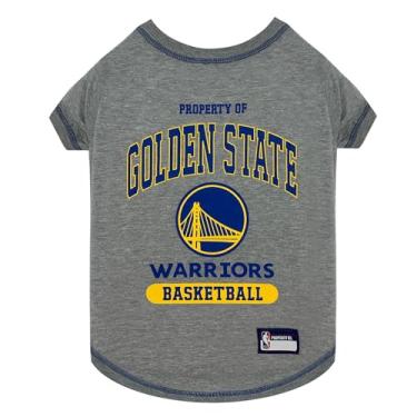 Imagem de Moletons com capuz e camiseta licenciados pela NBA Pets First para cães e gatos, Golden State Warriors, pequeno