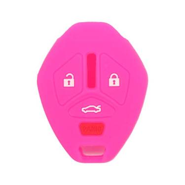 Imagem de SEGADEN Capa Protetora de Silicone Capa Suporte de Pele Jaqueta Compatível com MITSUBISHI 4 Botões Chave Remota Fob CV4522 Rosa