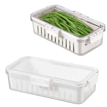 Imagem de Cesto Organizador Para Geladeira Com Tampa - Empilhável E Versátil