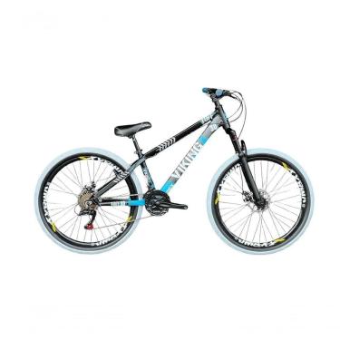 Imagem de Bicicleta Aro 26 Vikingx Preto/azul 21v Câmbios Shimano Pneu Branco