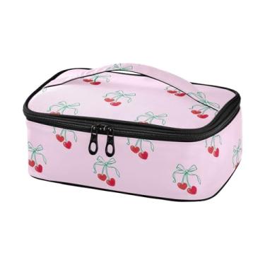 Imagem de Joisal Lancheira de cereja estilo desenho animado adulto masculino portátil para trabalho com alça térmica para trabalho