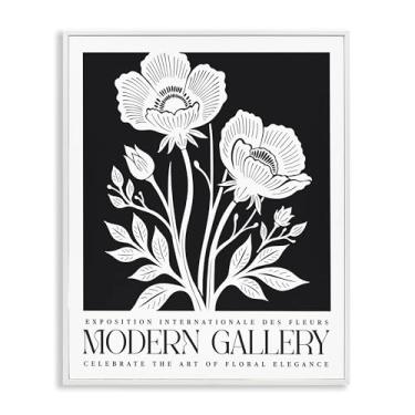 Imagem de Stupell Industries Galeria Moderna Flores em Preto Branco Emoldurado Giclée Design de Arte por Lettered and Lined, 24 x 30