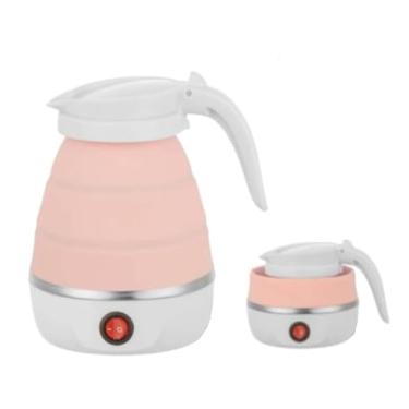 Imagem de Chaleira Elétrica De Silicone Dobrável 600ml Portátil Esquentar Leite Café Chá Água 110V 600W (Rosa)