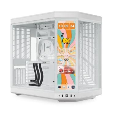 Imagem de Hyte Y70 Touch Infinite Snow Gabinete Gamer Mid Tower, Tela Touch LCD 4K 14,1", Vidro Temperado, Branco
