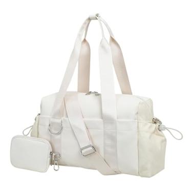 Imagem de ERTUNA Mini bolsa de ginástica para mulheres 2.0, bolsa pequena com compartimento com zíper, impermeável, bolsa de viagem fofa, bolsa de mão esportiva para exercícios com alça de ombro removível e