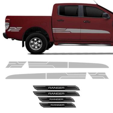 Imagem de Kit Faixa Prata Lateral Ranger 14/19 + Soleira Protetora - SPORTINOX