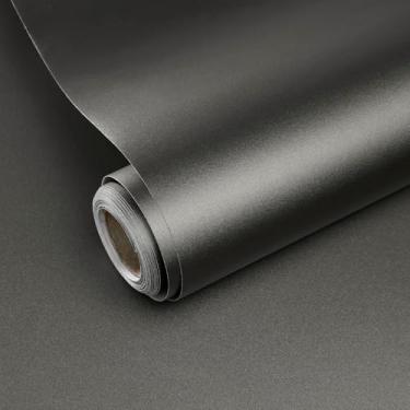 Imagem de Yun-aeon Papel de parede fosco cinza escuro descascar e colar 39.9 cm x 300.0 cm papel de contato fosco vinil de atualização espesso autoadesivo removível para locatários papel de parede amigável para