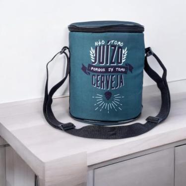 Imagem de Bolsa Térmica Cooler com Alça Cervejas Revestida 9,5L Azul