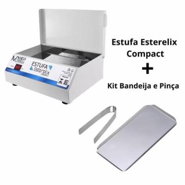 Imagem de Estufa Estelix Compact Bivolt Mega Bell Branca + Kit Bandeija e Pinça