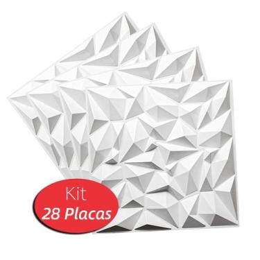 Imagem de 28 Placas Revestimento 3d 0,5mm Plastico Relevo Quarto Choc - LuJP Dec