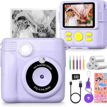 Imagem de Câmera Digital Infantil Com Impressão Instantânea, Câmera De Impressão
