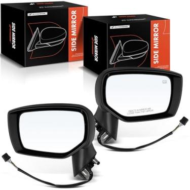 Imagem de A-Premium Par (2) espelhos retrovisores elétricos do lado do motorista e do passageiro - compatível com Subaru Impreza, Crosstrek, XV Crosstrek, WRX - Espelho retrovisor externo preto dobrável manual