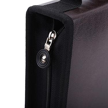 Imagem de YOUTHINK 150 Slots Capa de Lápis de Grande Capacidade, Bolsa de Caneta, Zíper de Tecido de Couro PU para Canetas Coloridas, Lápis de Desenho Com Alça Confortável, Escola Universitária, (café escuro)